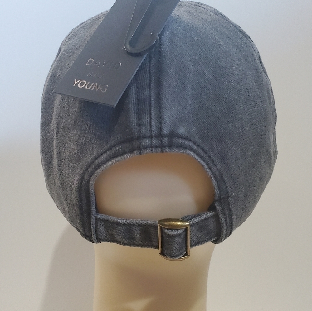 David and Young Black Washed Denim Baseball Hat Cap Peace Rainbow Pride … - Picture 7 of 12